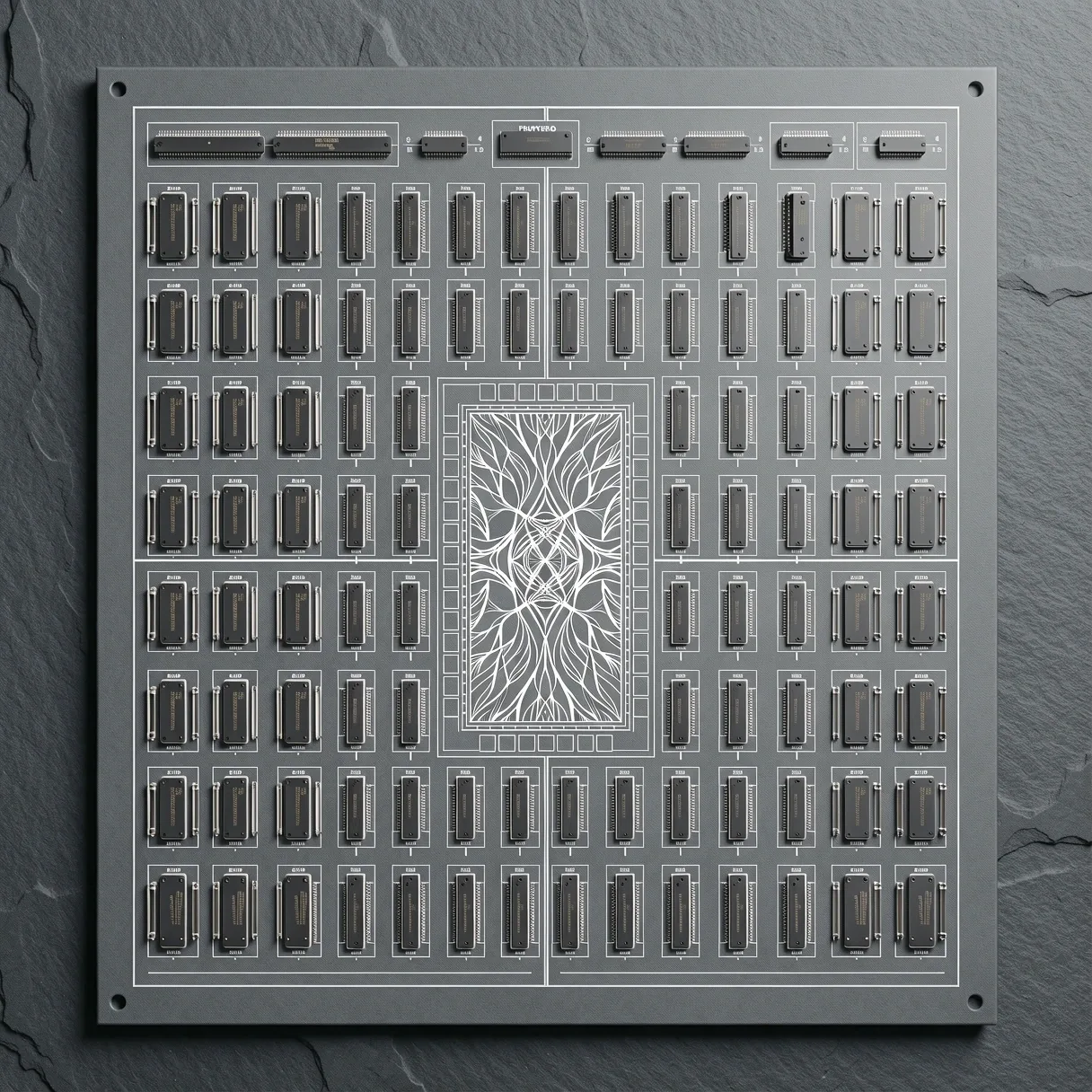 High-density server architecture representing AI logic