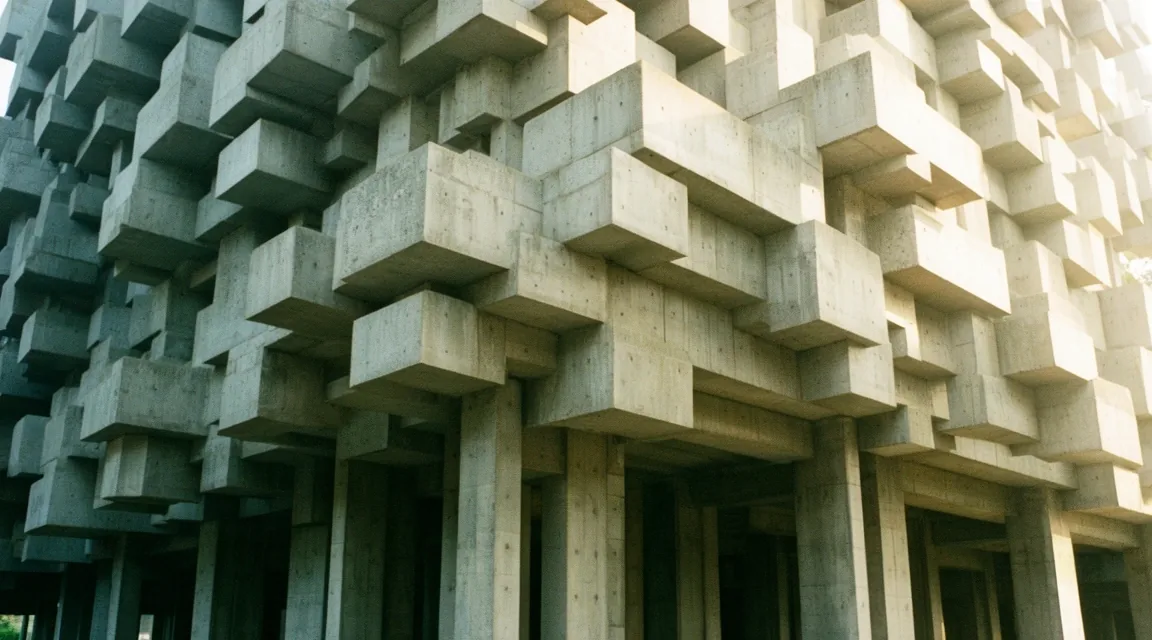 Structured concrete representing architectural stability
